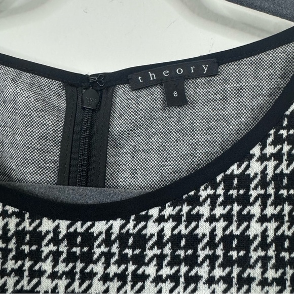 Theory Womens Black White Houndstooth Wool Blend Nikay Moda Mini Dress Size 6 - Picture 5 of 11